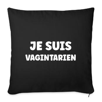 Je Suis Vagintarien - Housse de coussin décorative 45 x 45 cm - noir - Devant