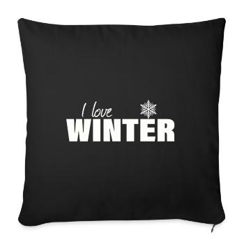 I LOVE WINTER - Sofakissenbezug 45 x 45 cm - Schwarz - Vorne