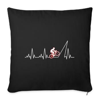 Bicycle heartbeat cyclist - Sofa pillowcase 17,3'' x 17,3'' (45 x 45 cm) - black - Front