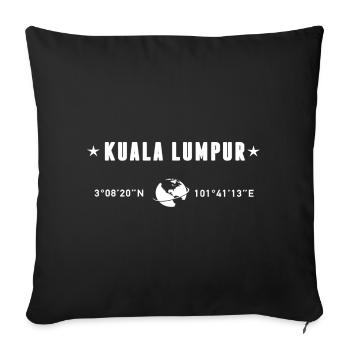 Kuala Lumpur Coordinates White Minimalist Typo - Sofa pillowcase 17,3'' x 17,3'' (45 x 45 cm) - black - Front