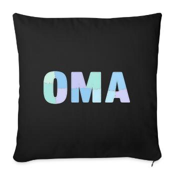 Idée de cadeau patchwork pour la fête des mères de grand-mère - Housse de coussin décorative 45 x 45 cm - noir - Devant