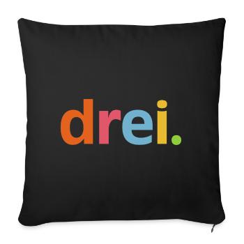 3e anniversaire – 3e année de trois ans - Housse de coussin décorative 45 x 45 cm - noir - Devant