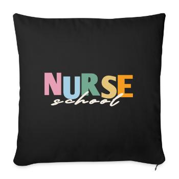 Retro Nurse School - Sofa pillowcase 17,3'' x 17,3'' (45 x 45 cm) - black - Front