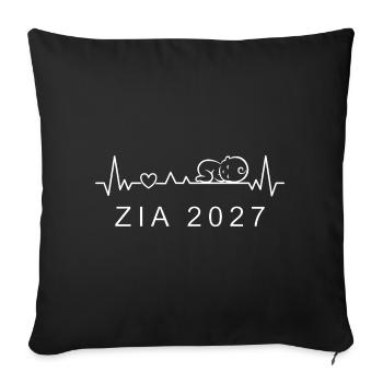 Futura Zia 2027 Battito Cardiaco Gravidanza - Sofakissenbezug 45 x 45 cm - Schwarz - Vorne