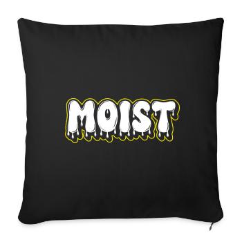 Moist Fat Font Wordmark - Sofa pillowcase 17,3'' x 17,3'' (45 x 45 cm) - black - Front