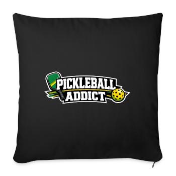 Pickleball Addict Logo - Housse de coussin décorative 45 x 45 cm - noir - Devant