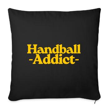 Accro au Handball - Housse de coussin décorative 45 x 45 cm - noir - Devant