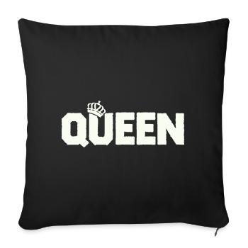 Bloc de fonts de la Couronne Reine - Housse de coussin décorative 45 x 45 cm - noir - Devant