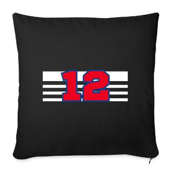 Numéro 12 France - Housse de coussin décorative 45 x 45 cm - noir - Devant