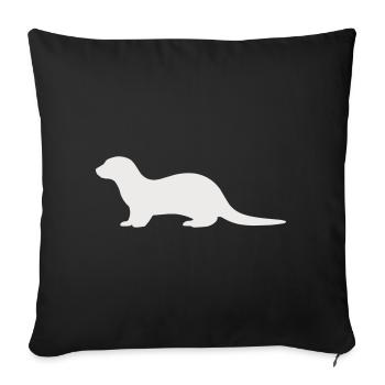 otter_tier_1 - Sofa pillowcase 17,3'' x 17,3'' (45 x 45 cm) - black - Front