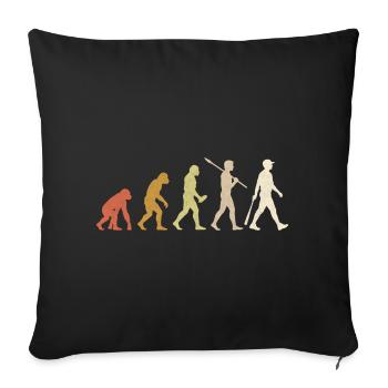 Baseball Evolution lustiges Baseballspieler-Geschenk - Sofakissenbezug 45 x 45 cm - Schwarz - Vorne