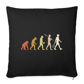 Tennis Evolution Funny Tennis Player Gift - Sofa pillowcase 17,3'' x 17,3'' (45 x 45 cm) - black - Front