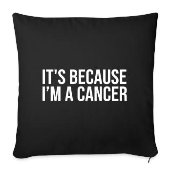 Zodiac sign Cancer - Sofa pillowcase 17,3'' x 17,3'' (45 x 45 cm) - black - Front