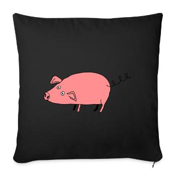 Pig roz3 - Sofa pillowcase 17,3'' x 17,3'' (45 x 45 cm) - black - Front