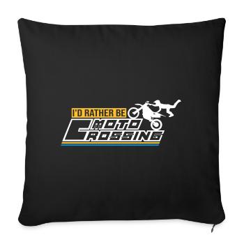id rather be moto crossing - Sofa pillowcase 17,3'' x 17,3'' (45 x 45 cm) - black - Front