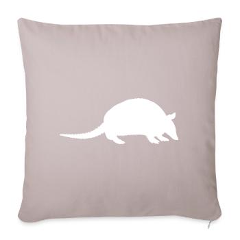 Gürteltier Armadillo weiß - Sofakissenbezug 45 x 45 cm - helles Taupe - Vorne