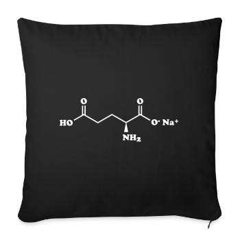 Formule chimique de la molécule de glutamate monosodique MSG - Housse de coussin décorative 45 x 45 cm - noir - Devant