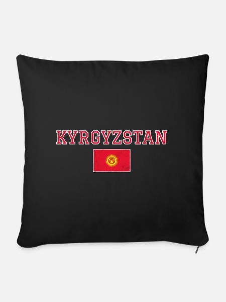 Kirgisistan - Sofakissenbezug 45 x 45 cm - Schwarz