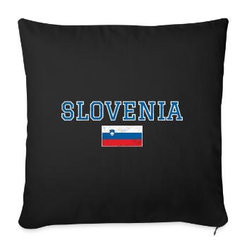 Slovénie - Housse de coussin décorative 45 x 45 cm - noir - Devant