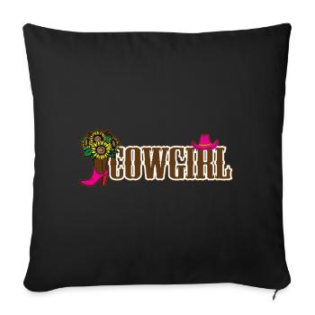 Cowgirls Chevaux Western Riding Gift - Housse de coussin décorative 45 x 45 cm - noir - Devant