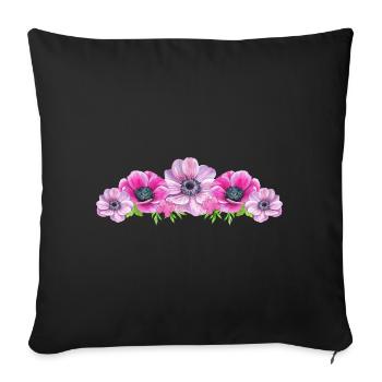 Anemone Flowers Flower Pink Butterfly Florist - Sofa pillowcase 17,3'' x 17,3'' (45 x 45 cm) - black - Front