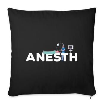 Anesth Cadeau Médecin Iade Infirmière anesthésiste - Housse de coussin décorative 45 x 45 cm - noir - Devant