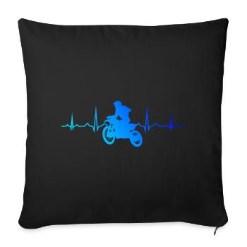 Supermoto Moto Motocross Motocross Femme Hommes - Housse de coussin décorative 45 x 45 cm - noir - Devant