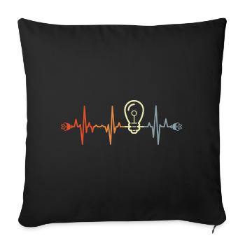 My heart beats for electricity - Sofa pillowcase 17,3'' x 17,3'' (45 x 45 cm) - black - Front