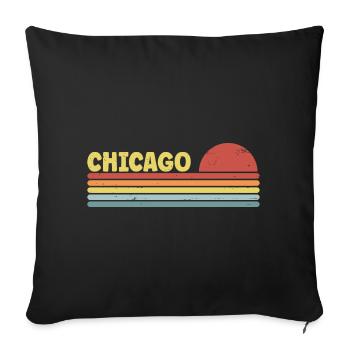 Chicago 70er Jahre Hippie - Sofakissenbezug 45 x 45 cm - Schwarz - Vorne