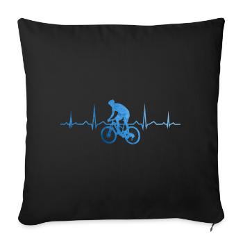 VTT VTT VTT VTT Femmes Cyclisme - Housse de coussin décorative 45 x 45 cm - noir - Devant