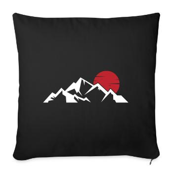 Crimson Sun Over Snowy Peaks - Sofa pillowcase 17,3'' x 17,3'' (45 x 45 cm) - black - Front