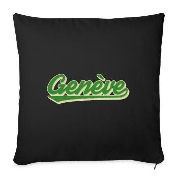 Genève Grün Retro Script - Sofakissenbezug 45 x 45 cm - Schwarz - Vorne