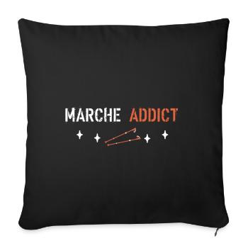 Marche addict - Housse de coussin décorative 45 x 45 cm - noir - Devant