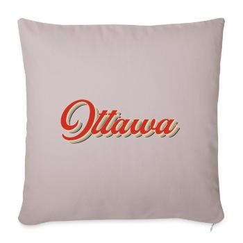 Calgary Kanada Schriftzug – Retro Typografie - Sofakissenbezug 45 x 45 cm - helles Taupe - Vorne