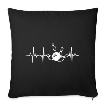 Bowler heartbeat - Sofa pillowcase 17,3'' x 17,3'' (45 x 45 cm) - black - Front