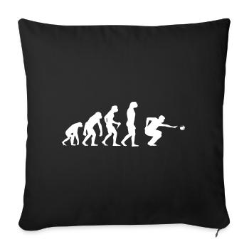 Development of balls and petanque players - Sofa pillowcase 17,3'' x 17,3'' (45 x 45 cm) - black - Front