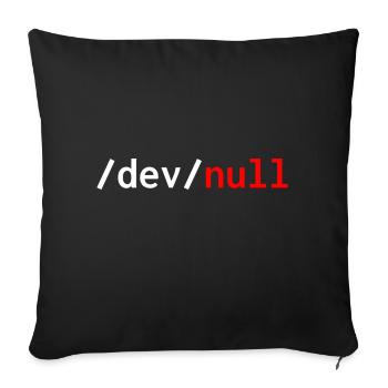 Dev null rouge développeur web humour drôle - Housse de coussin décorative 45 x 45 cm - noir - Devant