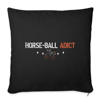 horse ball adict - Housse de coussin décorative 45 x 45 cm - noir - Devant