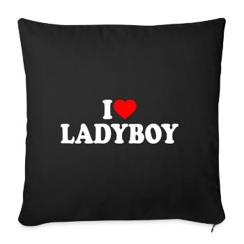 I love ladyboy - Housse de coussin décorative 45 x 45 cm - noir - Devant