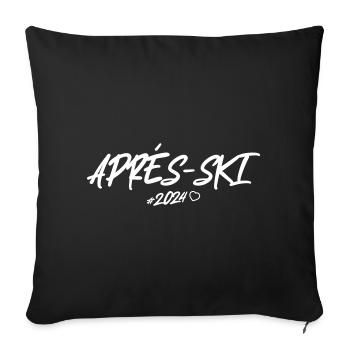 Après Ski 2024 Heart - Sofa pillowcase 17,3'' x 17,3'' (45 x 45 cm) - black - Front
