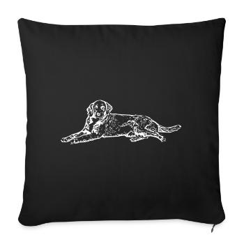 Dog white - Sofa pillowcase 17,3'' x 17,3'' (45 x 45 cm) - black - Front