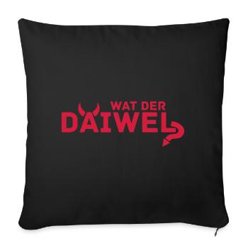 Wat der Däiwel? - Sofakissenbezug 45 x 45 cm - Schwarz - Vorne