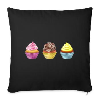 Muffins - Housse de coussin décorative 45 x 45 cm - noir - Devant