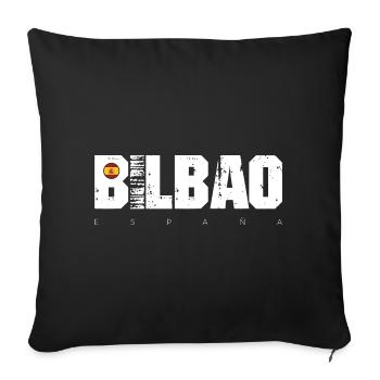 Big Bad Typographie en détresse avec drapeau espagnol - Housse de coussin décorative 45 x 45 cm - noir - Devant