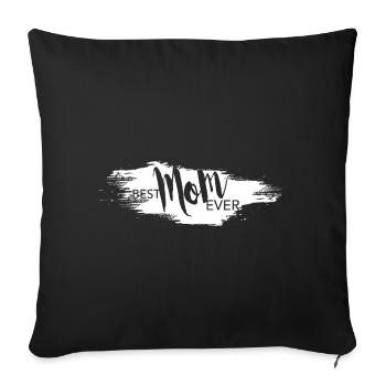 Meilleure maman jamais fête des mères maman cadeau lettrage - Housse de coussin décorative 45 x 45 cm - noir - Devant
