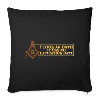 Angles et boussoles maçonniques FRANC-maçon Prince Hall - Housse de coussin décorative 45 x 45 cm - noir - Devant