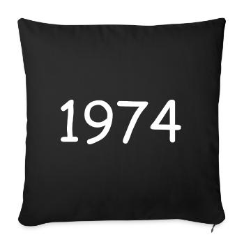 1974 50e anniversaire modèle blanc - Housse de coussin décorative 45 x 45 cm - noir - Devant