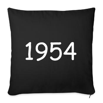 1954 70e anniversaire anniversaire modèle noir - Housse de coussin décorative 45 x 45 cm - noir - Devant