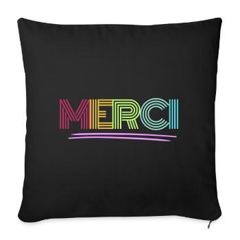 MERCI - A thank you - Sofa pillowcase 17,3'' x 17,3'' (45 x 45 cm) - black - Front