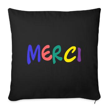 MERCI. MAÎTRESSE. MAÎTRE. MERCI MAÎTRESSE - Housse de coussin décorative 45 x 45 cm - noir - Devant